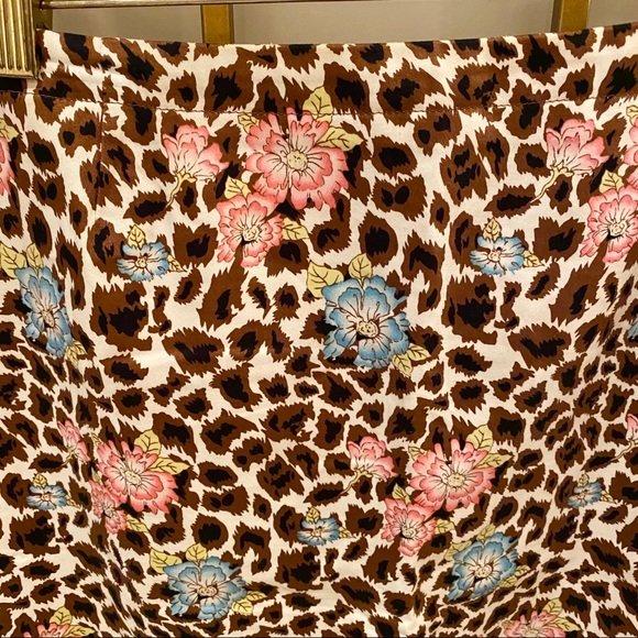 DONATED Nicole Miller Floral Animal Print Cheetah Skirt - Picture 3 of 4